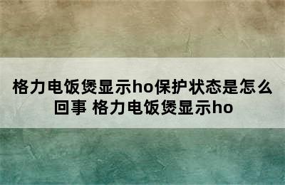 格力电饭煲显示ho保护状态是怎么回事 格力电饭煲显示ho